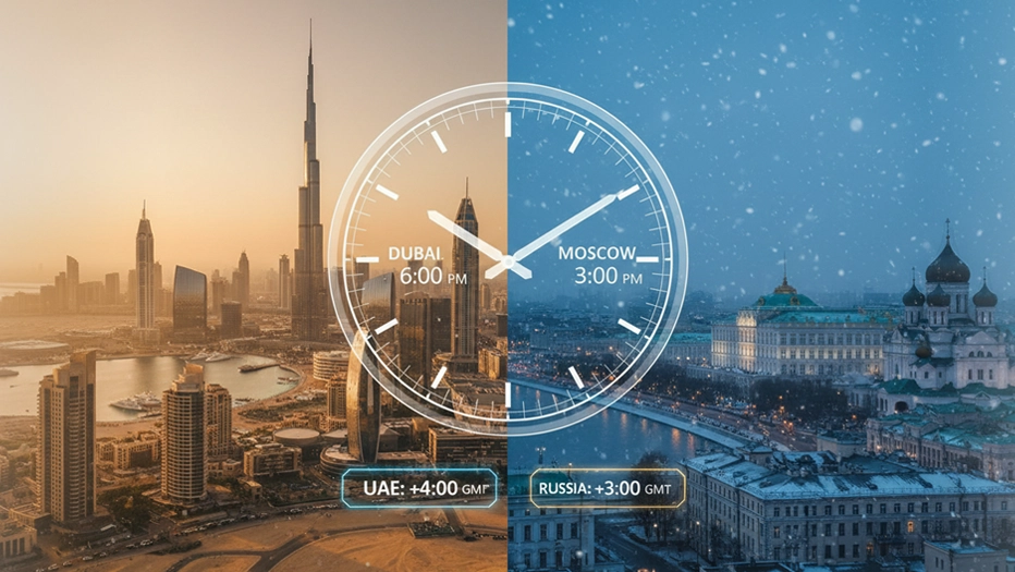 UAE to Russia Time Difference Explained